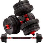 RIP X 20kg Dumbbell Set Barbell Bar with Extender Weight Lift Training Gym Home 