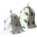 Bastuhatt, 2 st Filtbastuhatt, bastuhatt för män och kvinnor, Cap Filtmössa Cap Cap för bastubad Snowflake and Leaf