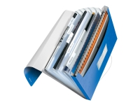 Leitz WOW - Dokumentmappe - kan utvides - 6 rom - 6 deler - for A4 - med fliker - metallic blå
