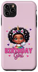 Coque pour iPhone 11 Pro Max La fille d'anniversaire Princesse Melanin Afro Licorne