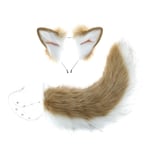 Kattöron Varghund Öron Djur Söt pannband Tillbehör för Halloween Jul (Öron + Svans Set)
