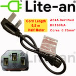 Power Cable 3 Pin IEC Kettle Lead C13 UK Plug For PC UPS TFT Monitor Lite-an®