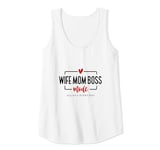 Womens Mom wife boss unbeatable motherhood mom life Tank Top