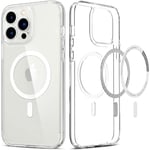 Spigen iPhone 13 Pro Max (6.7) Ultra Hybrid MagSafe Case - Crystal Clear Compatible with Apple Magsafe Charging & Magsafe Accessories - Certified Military-Grade Protection - Clear Durable Back Panel + TPU Bumper