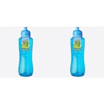 Sistema Twist 'n' Sip Squeeze Sports Water Bottle | Leakproof Water Bottle | 800 ml | BPA-Free | Assorted Colours (Pack of 2)