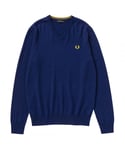 Fred Perry Mens Classic Logo K7600 984 Navy Blue Jumper Wool - Size X-Small