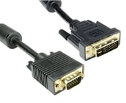 2m DVI to SVGA Cable Connects PC Laptop to Monitor VGA Lead Gold connectors