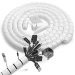Romon 2 Pack Cache Câble, 22mm*1.5 M Réglable Gaine Spirale Câbles Flexible, avec 1 Clip de Guidage de Fil, Protection du Cache Câbles pour Automobiles TV PC