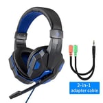 Professional Led Light Gaming Headphones for Computer PS4 Adjustable Bass Stereo PC Gamer Over Ear Wired Headset With Mic Gifts Black Blue No Light