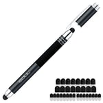 Capacitive Stylus Pen iSOUL 2-in-1 Styli Touch Screen Pen with 20Pcs Replacement Microfiber Tips, Rubber Tips for iPads, iPhones, Samsung Galaxy Note/Tab, LG, OnePlus, Huawei, Tablet Stylus