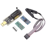 CH341A USB-programmer Eeprom Bios Flasher Programmerbar logikkrets med Sop8 Flash-klipp Kompatibel med 24/25-seriebrikke