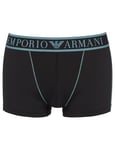 Emporio Armani Underwear Men's Men's Trunk Mesh Microfiber Trunks, Black,