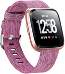 NeatCase compatible with Fitbit Versa Strap, Canvas Replacement Wrist Watch Straps for Women Men (Light Purple)