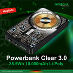 Patona Premium Powerbank Clear 3.0 PD20W 10.000mAh Magnetic Wireless Fast Charge 200109992 (Kan sendes i brev)