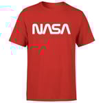 NASA Worm White Logotype T-Shirt - Red - L