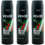 Axe Africa Deodorant Spray 3 X 200ml Deodorant Bodyspray for Man XL-GRÖSSE