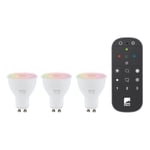 EGLO - Set med 3x GU10 Smartlampor & Fjärrkontroll - RGB + Tunable White - Zigbee & Bluetooth