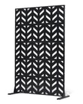 Brise-Vue En Métal-Vevor-120x183 Cm-Avec Support-Paravent Séparateur Extérieur Pour Patio, Balcon, Terrasse, Jardin-Noir