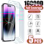 5-Pack iPhone 15 Plus Heltäckande Härdat Glas Skärmskydd HD transparent