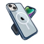 Speck Coque Transparente pour iPhone 14 et iPhone 13 – Fine, conçue pour MagSafe, résistante aux Rayures et aux Chutes – Coque Anti-jaunissement pour iPhone 13 et iPhone 14 – Verre Bleu Marine/Bleu