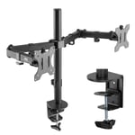 Maclean MC-884 2-Arms Monitor Bracket Table Handle 17-32"inch Swivel Tiltable Height Adjustable VESA 75x75 100x100 up to 2x8kg (2 arms)