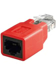 Pro 5e RJ45 cross-over modular adapter CAT 5e - Röd