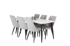 Venture Design Polar & Leone matgrupp Vit/grå 6 st stolar & bord 180 x 90 cm