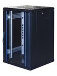 System G 19" cabinet 18U 600x600 glass door perforated rear door 800kg load black