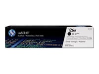 HP 126A - Pack de 2 - noir - originale - LaserJet - cartouche de toner (CE310AD) - pour Color LaserJet Pro CP1025, CP1025nw; LaserJet Pro 100; TopShot LaserJet Pro M275