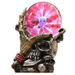 Wan&ya Skull Head Glass Lamp 3D Touch Sensitive Night Light Retro Skeleton Resin Crafts Creative Halloween Ornament Ghost Festival Party Props Kids Toy