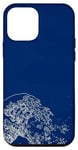 Coque pour iPhone 12 mini Bleu marine Vagues de la mer Ligne Art Plage Vagues