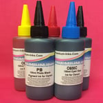 5X PIGMENT / DYE BULK INK REFILL BOTTLES FOR CANON PIXMA MG 5450 5550 6350 6450