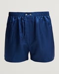 Derek Rose Classic Fit Silk Boxer Shorts Navy