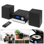 Audizio Arles HiFi Stereo System with Bluetooth, CD Player, MP3 USB, DAB+ Black