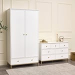 Double Wardrobe & Chest Of Drawers - Aisby White Range