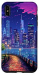 iPhone XS Max New York Manhattan Walk View Retro Pixel Art Case