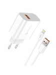 Foneng Fast charger 1x USB QC3.0 EU46 + USB Lightning cable