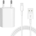 Chargeur Iphone, Chargeur Secteur Usb With C?Ble Chargeur Adaptateur Universel Mural Mini Chargeur Iphone 7/8/11/12 Mini Plus Pro Xs