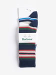 Barbour Summer Stripe Cotton Blend Socks, Pack of 2, Navy Mix