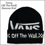 Vans Black Beanie Hat White Logo Unisex Cuffed Beanie Cap NEW Vans Off The Wall