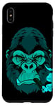 Coque pour iPhone XS Max Cigar Smoking Mean Light Blue Gorilla pour les soirées entre hommes