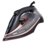 Tower Steam Iron, CeraGlide, Ceramic Soleplate, T22013, Rose Gold and Black