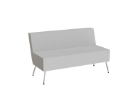 Sofa 3-pers Piece med høje armlæn, betrukket med lys grå tekstil, metalben