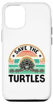 Coque pour iPhone 12/12 Pro Save The Turtles, animal marin et amoureux des tortues de mer