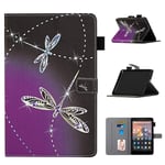 LMFULM® Case for Amazon Kindle Paperwhite (2012-2018 Models with 6 Inch Display) PU Magnetic Leather Case Protective Shell Holster with Sleep/Wake Stand Case Flip Cover Dragonfly