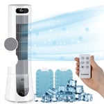Portable Air Cooler Humidifier Purifier Fan 45 W 7 L 2 Ice Pack LED Touch White