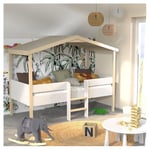 Lit cabane enfant 90 x 190 cm avec sommier et échelle TOTEM  
