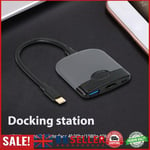 3 In 1 Docking Station USB3.0 PD Charging Adapter for Macbook Air (Black Grey) G