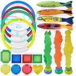 19st Pool Dyk Leksak Set För Barn Sommar Undervatten Pool Dykning Ring Torped Seaweed Pool Toy - Perfet null none