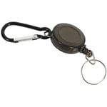 Tlily - Lot 1 Porte Badge Enrouleur Porte cle retractable mousqueton clip ceinture Carte id Card Holder-Noir